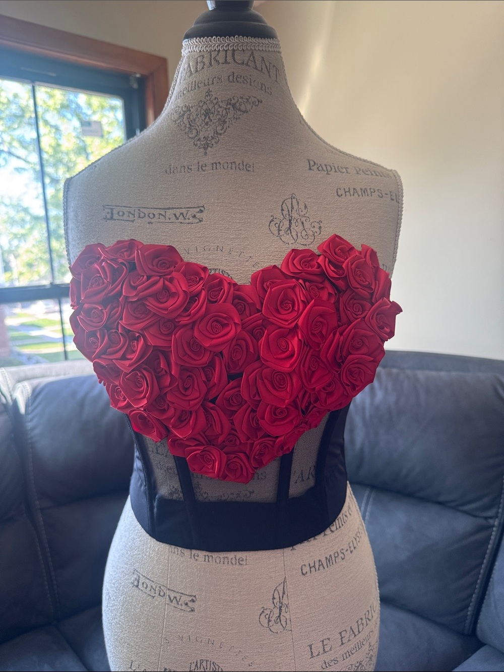 Victoria's Secret Red Rose Appliqué Bandeau Bustier